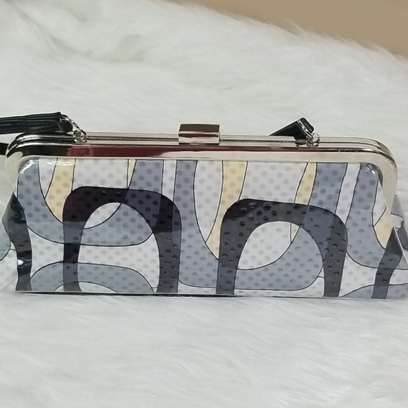 TOP HANDLE BAG WITH BLACK, GREY,AND YELLOW DESIGN - Picture 2 of 8